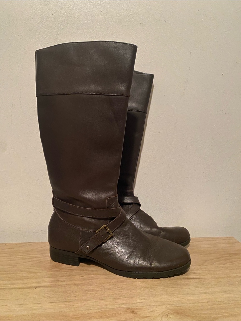 Lauren Ralph Lauren Tall Leather Riding Boots in Brown 9.5B